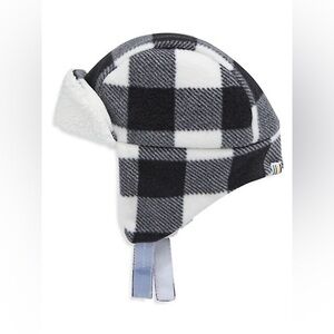 NWT - HBC Stripes. Baby's Buffalo Check Trapper Hat. 0-12 months